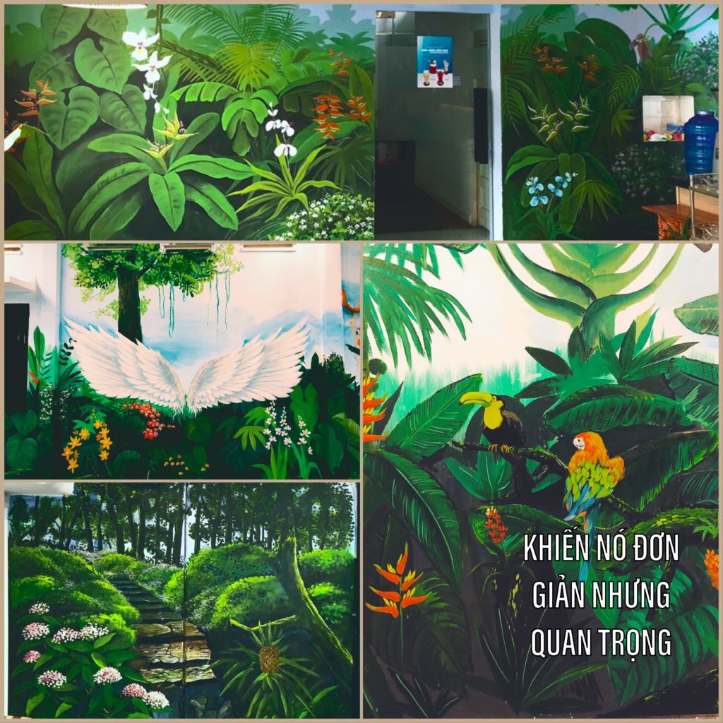 Vẽ tranh tường nhà hàng Làng Việt Long An