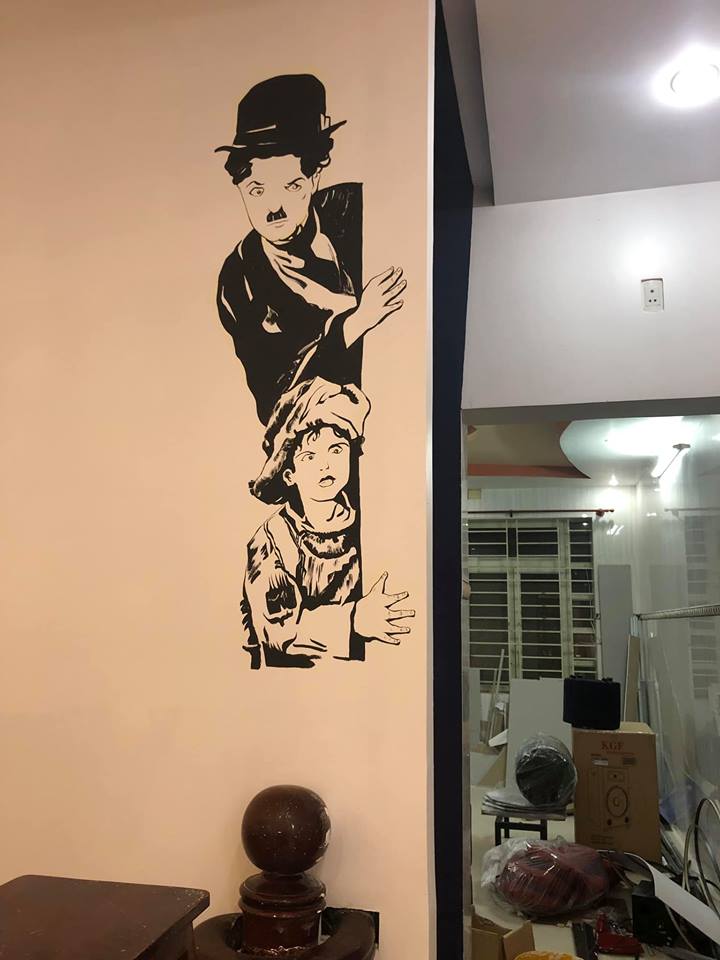 Vẽ tranh tường quán trà sữa 2019